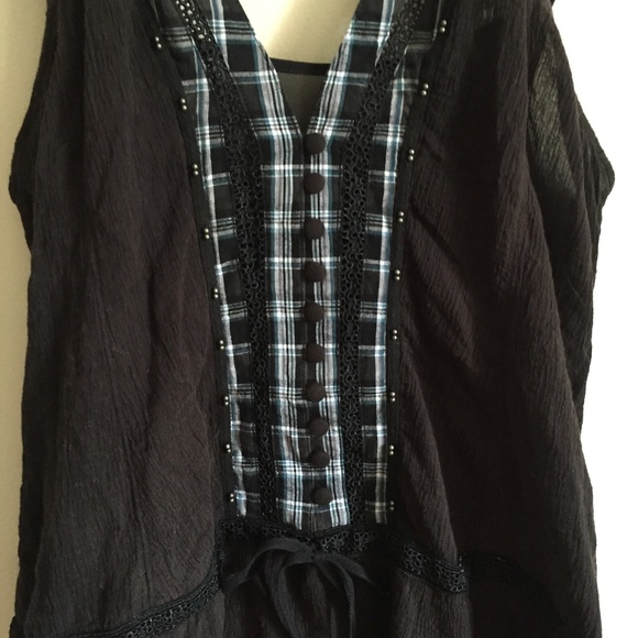 FREE PEOPLE Vintage Flannel Halter Tank Top - Picture 3 of 10